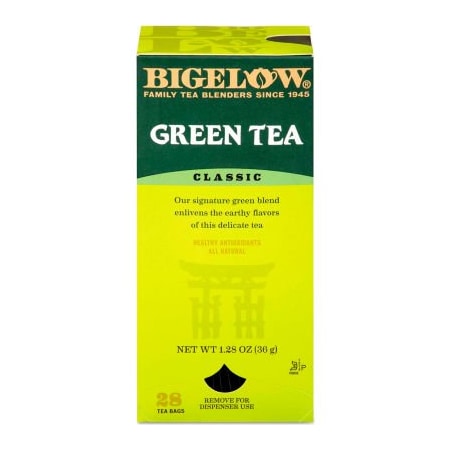 Bigelow Tea Co Bigelow Single Flavor Tea, Green, 8 Oz Single Cup Bags, 28/Box BTC00388